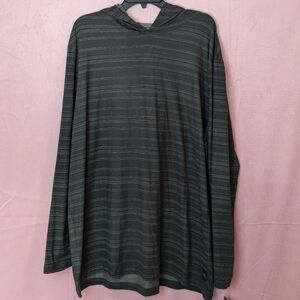 PGA Tour Golf Gray Striped Pullover Hoodie Size Small